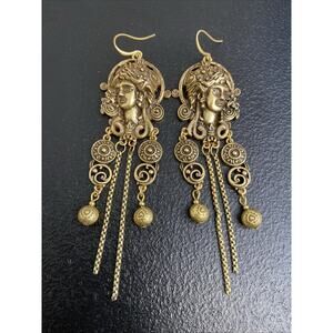 Antique Victorian Napoleonic style earrings 4”